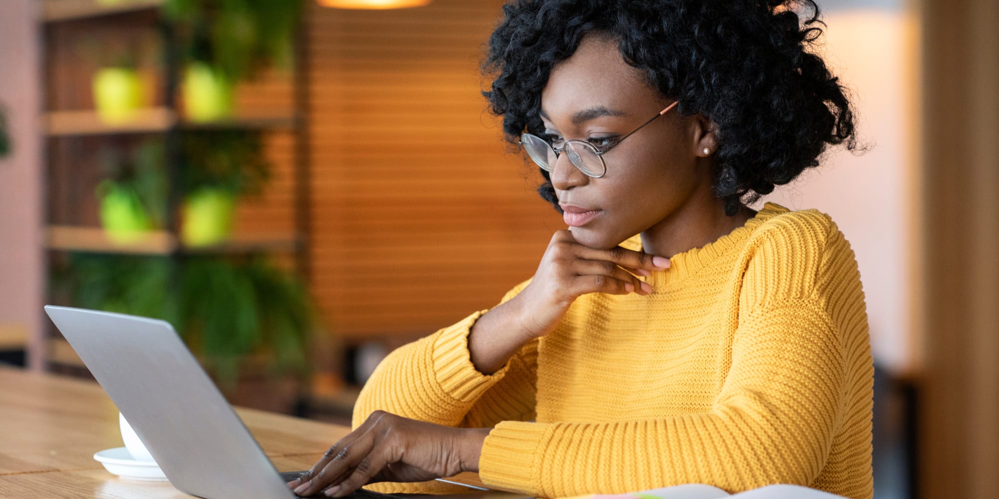 Woman applying for a scholarship